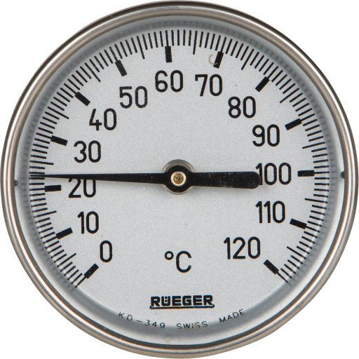 Rueger termometer TCH Ø100, KL.1,0 % Backuptype - VVS