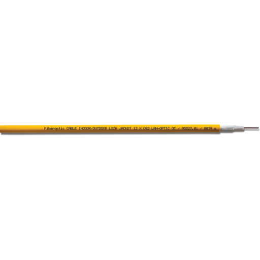 500 meter Fiberkabel OS2 12×9/125µm, LSZH, gul, inden-/udendørs, T500