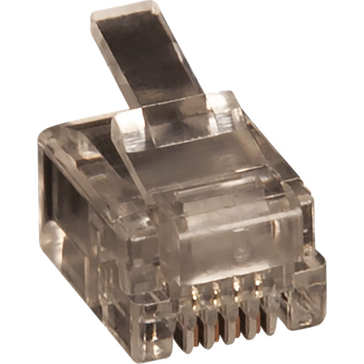 10 stk Modular plug RJ11 6P/4C for fladkabel