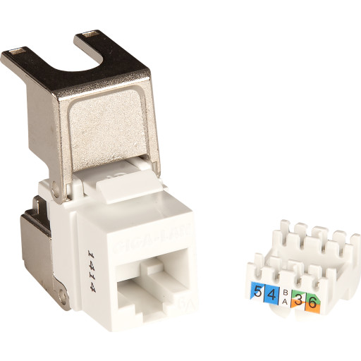 150 Stk Konnektor Keystone Pro Utp Kat 6a Rj45 Flip Jack Bulk 150 Fra Lan Com