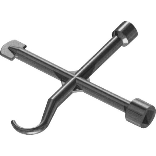 Duco 4-i-ett universal kryssnøkkel for påskrudde deksler Backuptype - VA