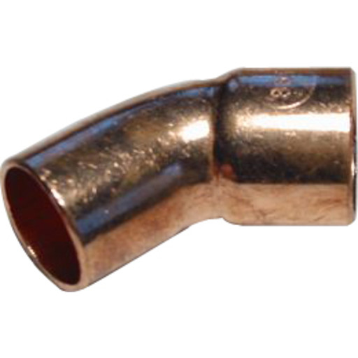 lodde bøjning 12 mm 45 º. Med en loddemuffe og en glat ende