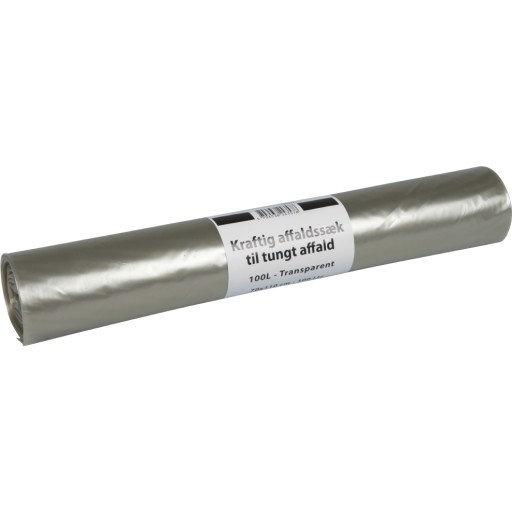 Abena affaldssække i klar plast, 70x110 cm, 100 liter