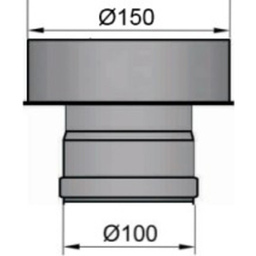 Røykrør 100 mm til 150 mm Backuptype - VVS