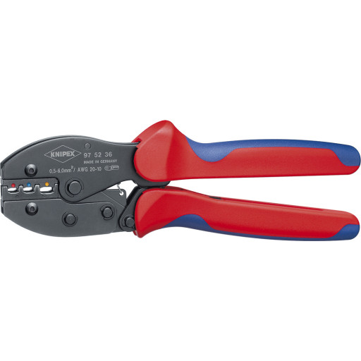 KNIPEX preciforce® crimptang bruneret med flerkomponent-håndtag 220 mm