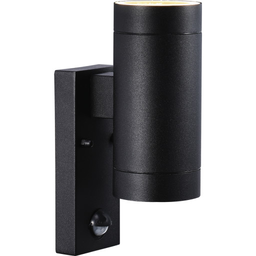 Tin Maxi Sensor vglampe med bevgelsessensor, dobbelt, 2 x GU10 maks. 35W, sort - Nordlux