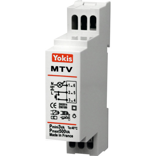 Yokis Dinskinne Elektronisk - Lysdæmper 230V Mtv500M Yokis Dinskinne Elektronisk Lysdæmper