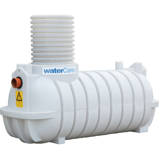 WaterCare samletank, 1200 liter, 500 mm opføringsrør uden låg, hvid