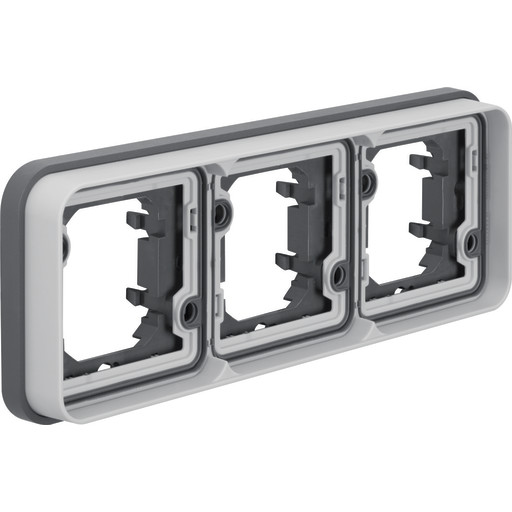 Berker Frame trippel horisontal grå W.1 IP55