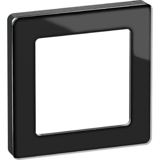 LK Fuga Pure designramme, 1 modul, sort glas billede