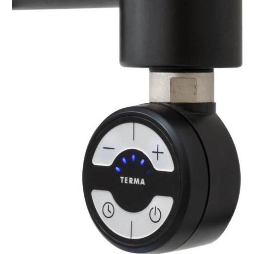TVS el-patron rund 300 W med afbryder, termostat og timerfunktion i sort