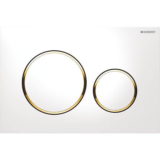Geberit Sigma 20 Round betjeningsplade, hvid/guld billede