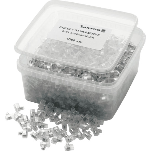 1000 stk Skjøtsokkel 2,5 mm² enkel klar (bulk 1000 stk.)