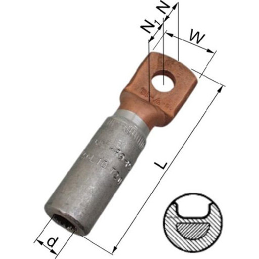 12 stk AL-CU KABELLUGS AKK240-10 M10