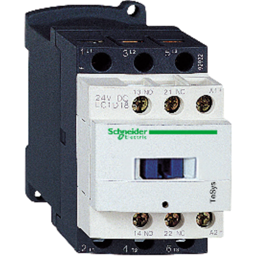 Billede af Schneider TeSys kontaktor,18A 3-polet, 24V AC, LC1D18B7
