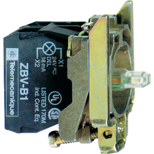 Lampetrykskrop Hvid 2sl 24v Ac/dc Zb4bw0b13