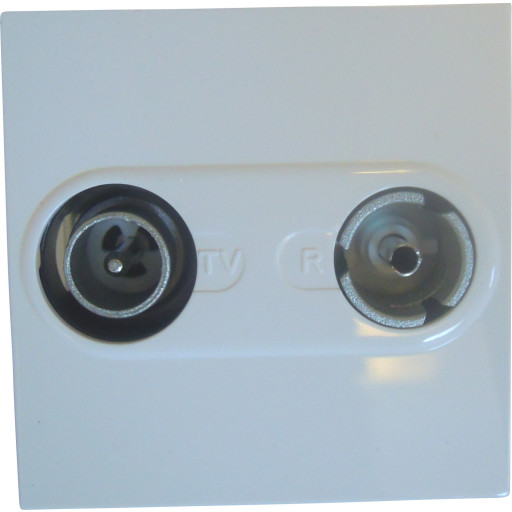 10 stk Mosaic Tv-R Loop boks 9,52 mm 2M Hvit
