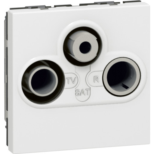 10 stk Mosaikk TV-R-SAT Plugg 2M Hvit