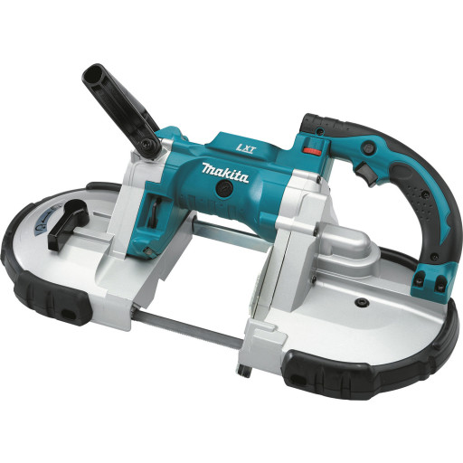 MAKITA Akku båndsav DPB180Z. Leveres uden kuffert, batterier og lader. Anvender 13X1140 mm båndsavklinger.