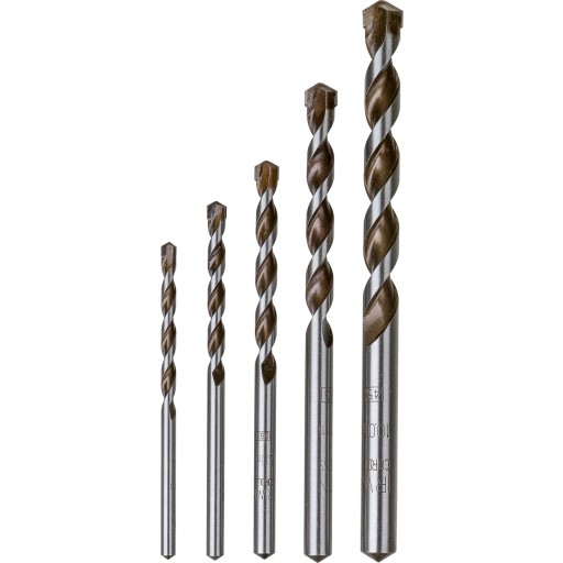 IRWIN 10501938, Boremaskine, Boresæt, Lyst beton, Marmor, Metalplader, Træ, Cylindrisk skaft, 5 stk