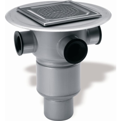 ACO 75 mm afløbsskål til smøremembran, med studs, lodret