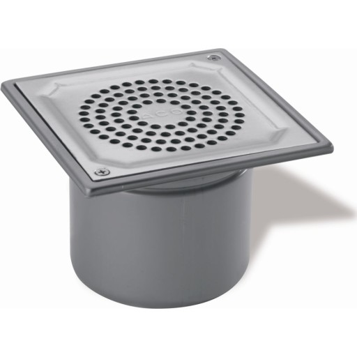 Aco afløbsskål, til beton og flisegulv, lav model, Ø110 mm