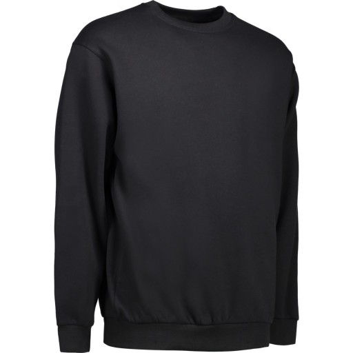 ID IDENTITY Sweatshirt med rund hals. Rib ved hals samt rib ved ærmeåbninger og bund. Blød, børstet inderside. Sort, størrelse XL