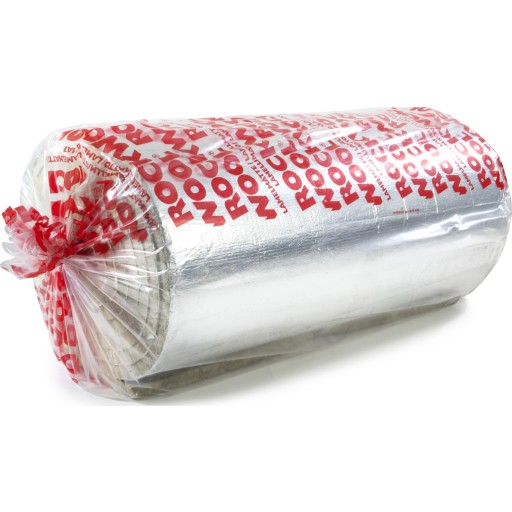Rockwool lamelmtte, 50 mm isoleringstykkelse, 1000 mm bredde, 5 meter lngde, alu-folie