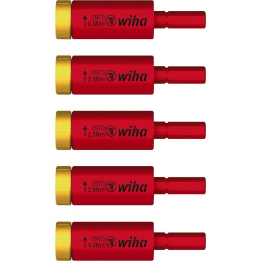 Wiha momentadaptere 0,8 til 4,0 Nm, 1000 volt, 5stk