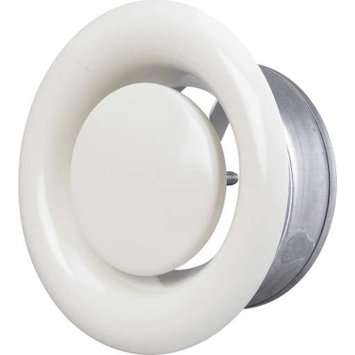 Duka Udsugningsventil DKU, 100 mm, med VG-ramme, hvid