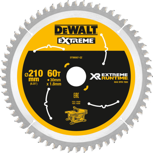 Dewalt rundsavsklinge Ø210/30 - 60tands billede