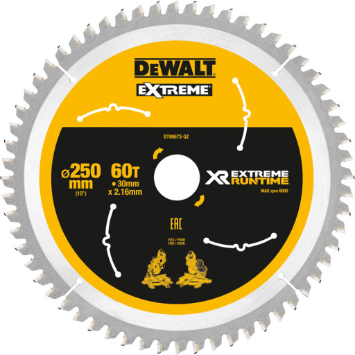DeWalt rundsavklinge Ø250/30 - 60tands billede