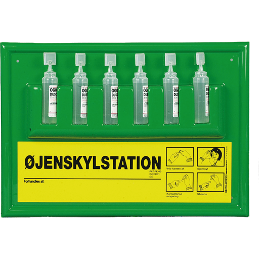 Øjenskyllestation m. 6stk 30ml flasker