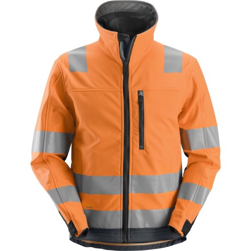 Snickers High-Vis softshelljakke 1230, orange/koksgrå kl. 3,2XL