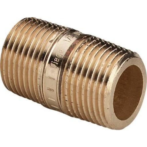 5 stk Rødgods nippelrør, 50 mm x 2" billede