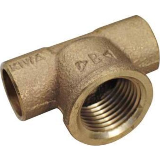 Lodde tee m. muffe/gevindmuffe/muffe, 15 x " x 15 mm