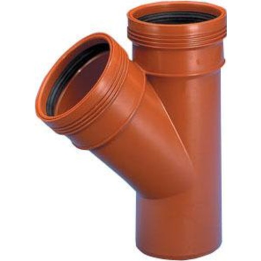 Wavin PP kloakgrenrør 45 grader - 200/200 mm billede