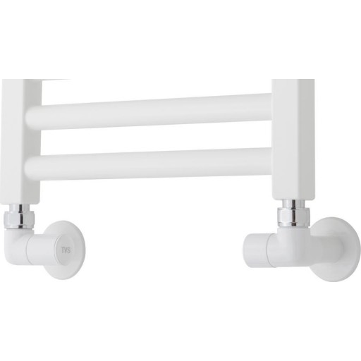 TVS ventilsæt hvid - hjørne-vinkel m. roset