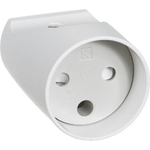 LAURITZ KNUDSEN Forlængerled rund uden jord 16A 250V hvid