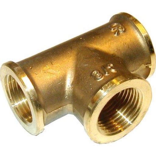 Messing tee, 1 1/2" billede