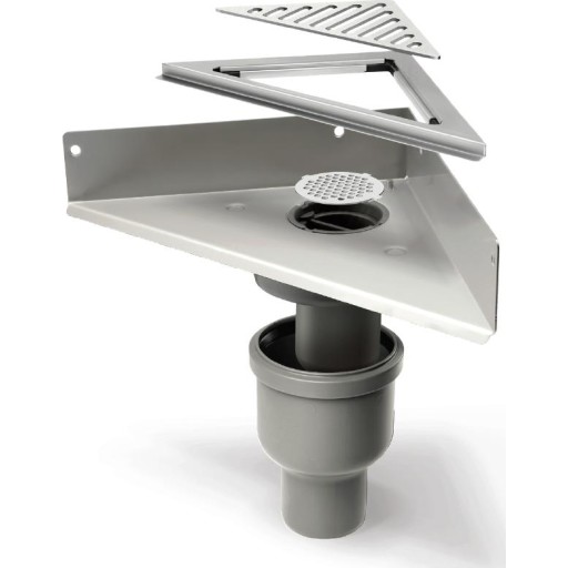 Unidrain komplet hjørneafløb, til 8mm fliser billede