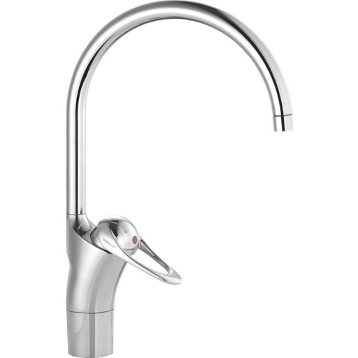 FMM - MORA FMM9000E II etgrebs køkkenarmatur med C-svingtud 233 mm i krom og Soft Closing System og keramisk tætning