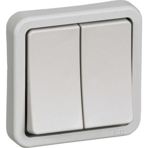 OPUS 74, Dobbelt korrespondance afbryder, 1 modul, lysegr - Lauritz Knudsen