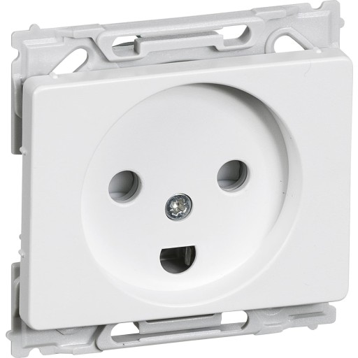OPUS 66, Stikkontakt med jord, 1 modul, hvid - Lauritz Knudsen