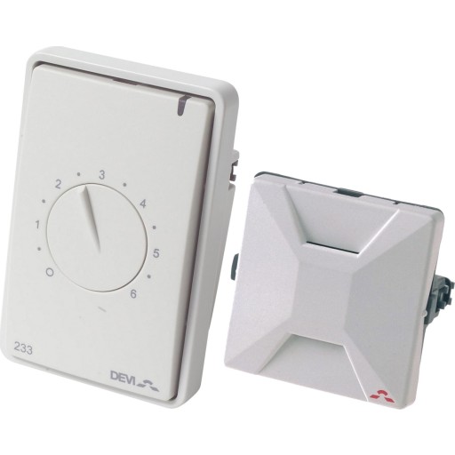 DEVIreg 233 termostat med romføler, hvit Tekniske installasjoner > Varme