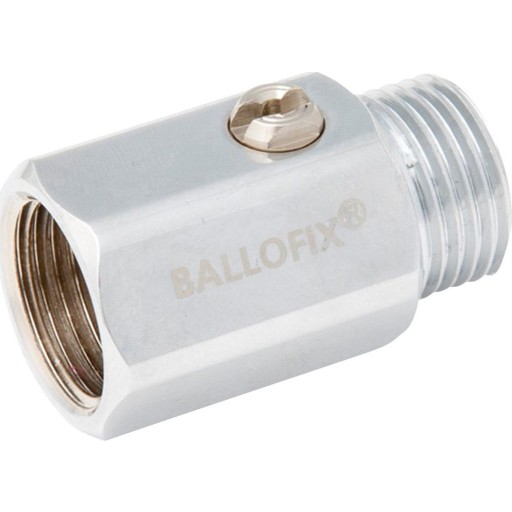 Broen Ballofix kuglehane 3/4''. Muffe-nippel. Uden håndtag. Krom