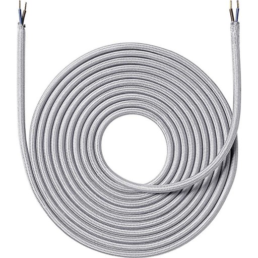 Nielsen Light stofledning, 2x0,75 mm², 4 meter, sølv