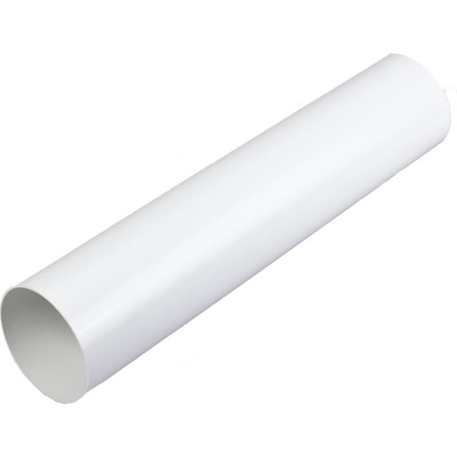 Duka rundt ventilationsrør - PVC, Hvid, Ø100X1000 mm