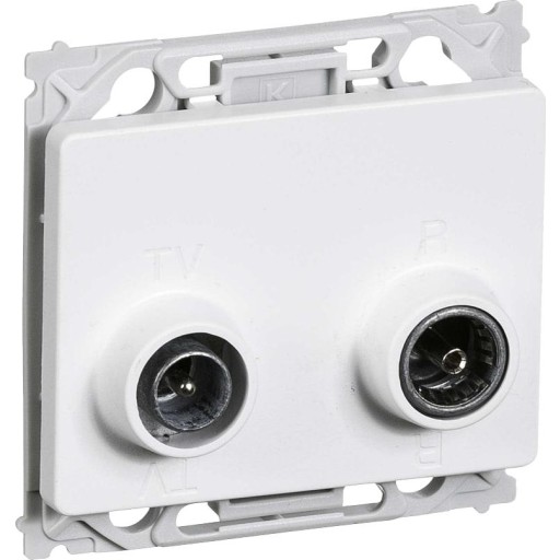 LK Opus 66 Antenneudtag, TV og Radio slutdåse, 1 modul, Hvid billede