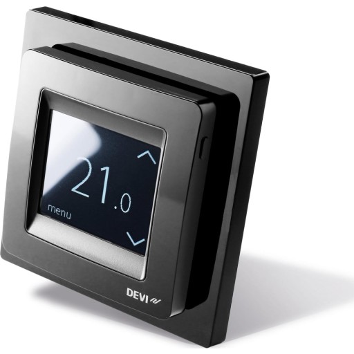 DEVIreg Touch Termostat med gulvføler, Design ramme, Sort Tekniske installasjoner > Varme